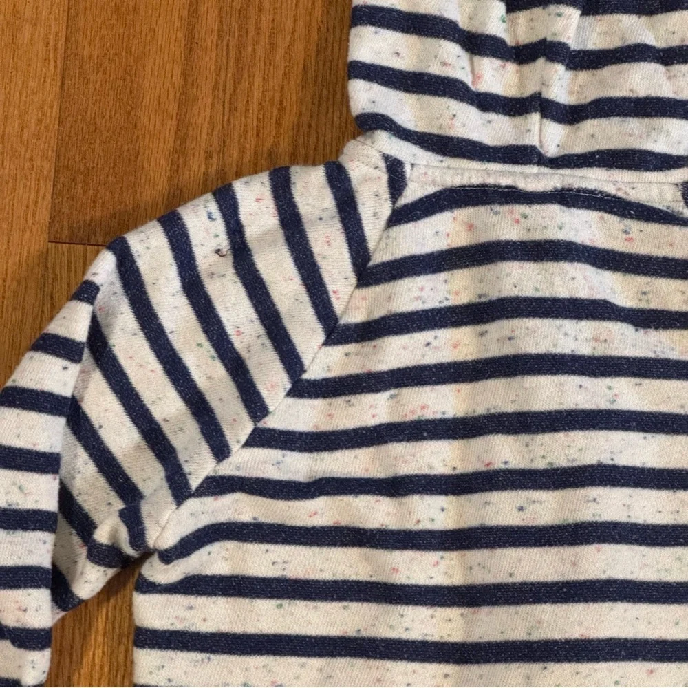 Lands End Kids Striped Hooded Zip-Up Jacket Size L